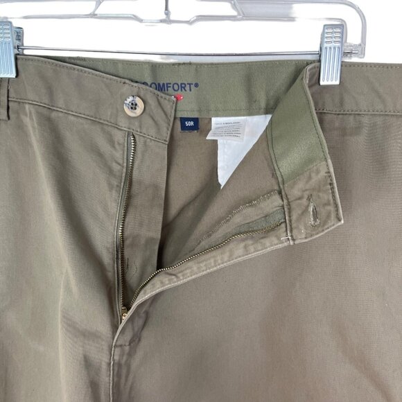HB Cargo Shorts Mens 50 R Khaki Flat Front Comfort Waistband - Picture 5 of 10
